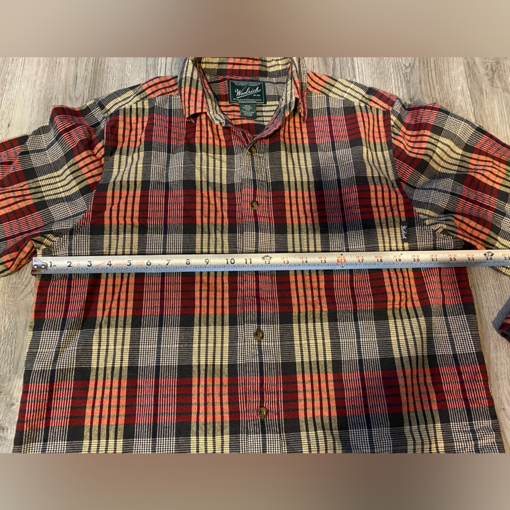 Woolrich Plaid Flannel Cotton Button Down Shirt Men’s Size Medium - Picture 6 of 7